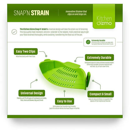 Snap & Strain FlexiPot - The Ultimate Kitchen Gadget for Effortless Pasta Draining